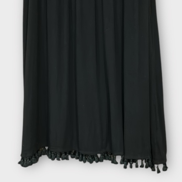 Umgee Boho Relaxed Fit Sleeveless Tassel Hem Black Dress Size Large - Picture 5 of 12